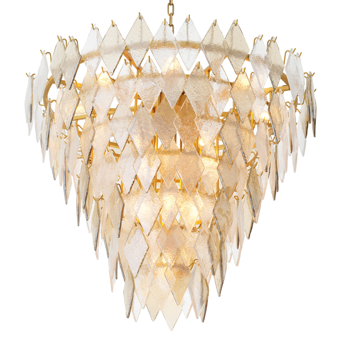 Chandelier Rhombus Large Antique Brass Finish Eichholtz