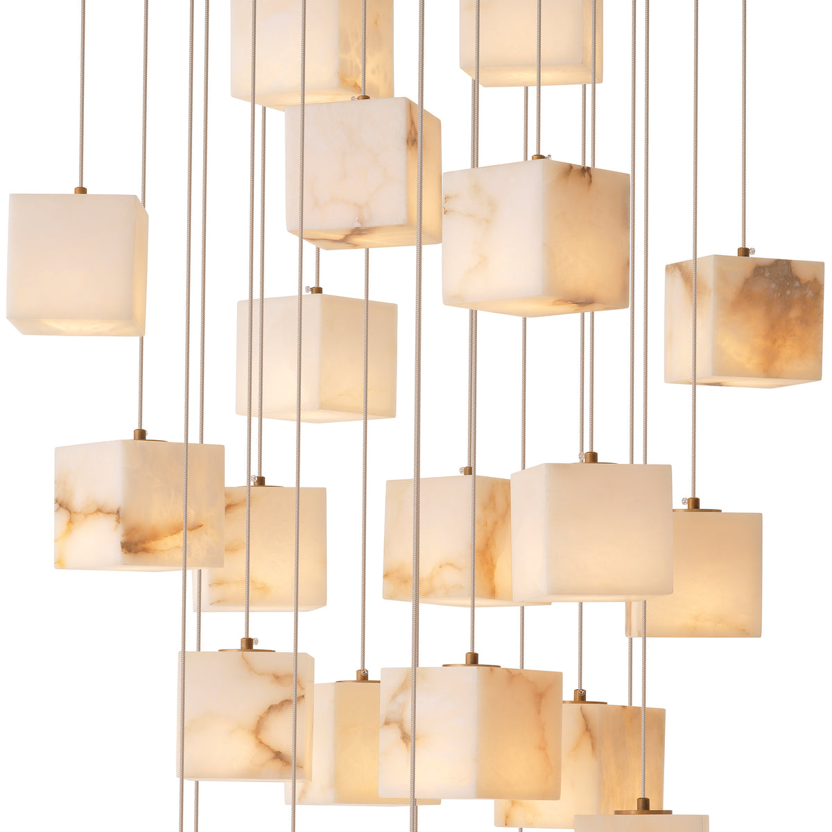 Chandelier Duboce Antique Brass Finish Alabaster Eichholtz