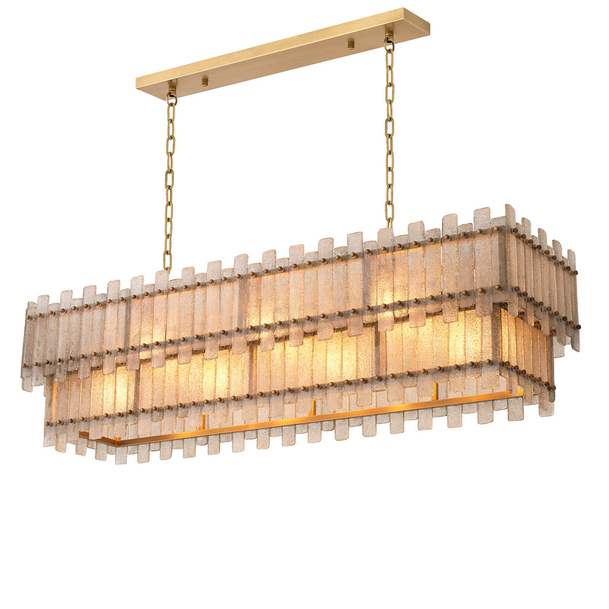 Chandelier Caprera Rectangular Antique Brass Finish Eichholtz