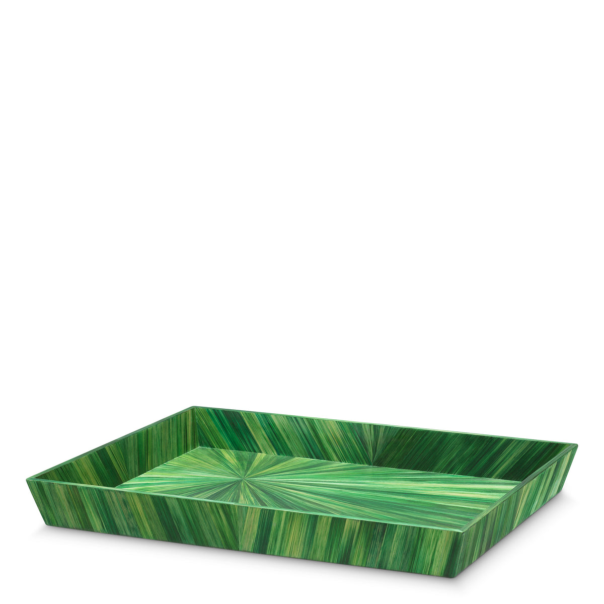 Desk Tray Harvard Large Straw Marquetry Green Eichholtz