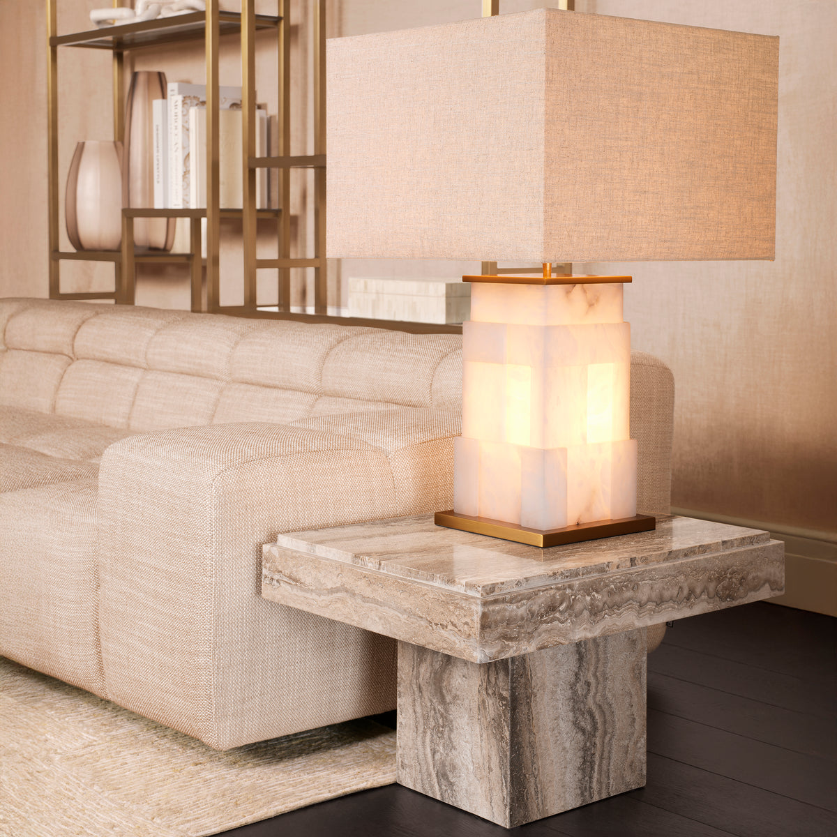 Table Lamp Fabiano Alabaster Incl Shade Eichholtz