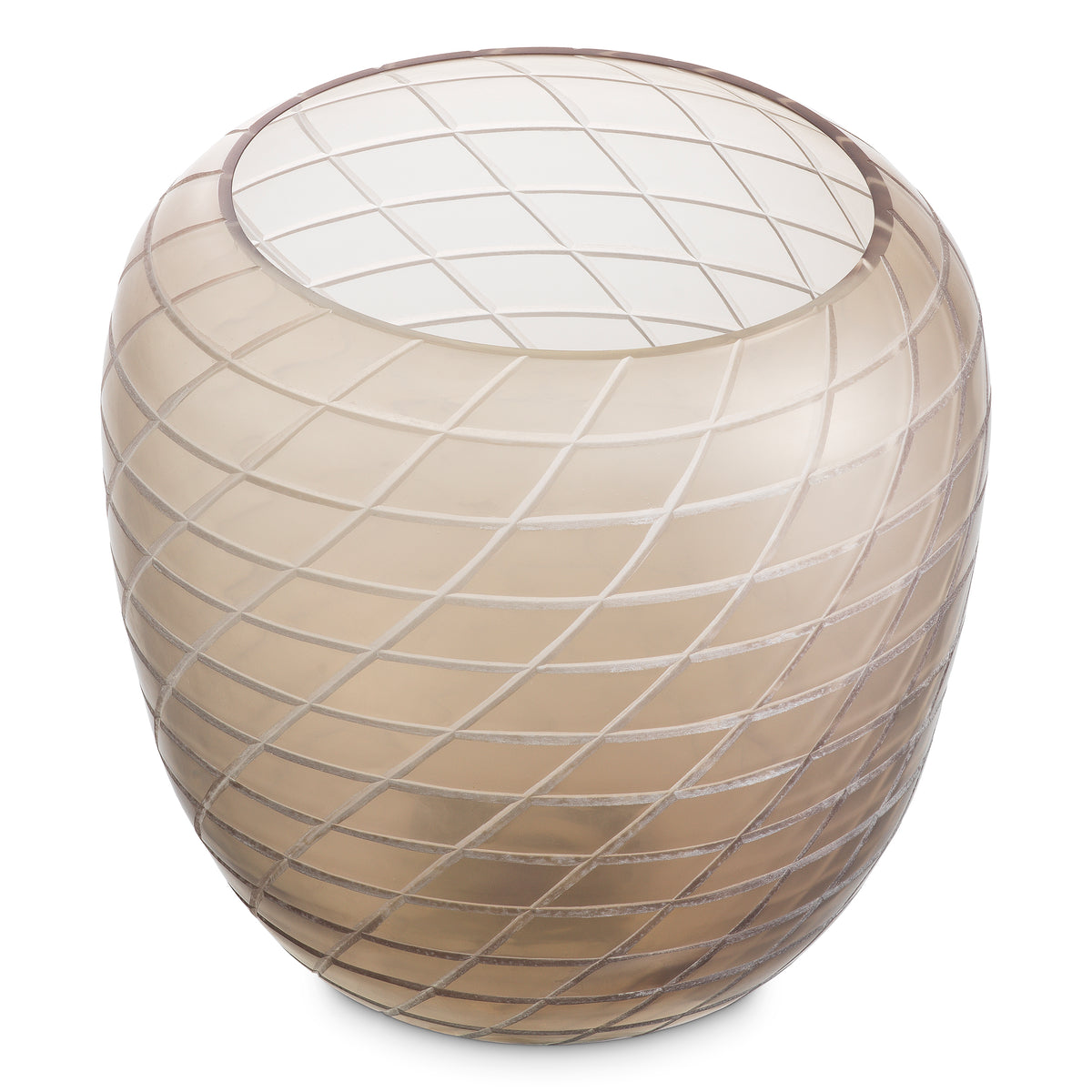 Vase Tarano Small Matte Sand Color Glass Eichholtz