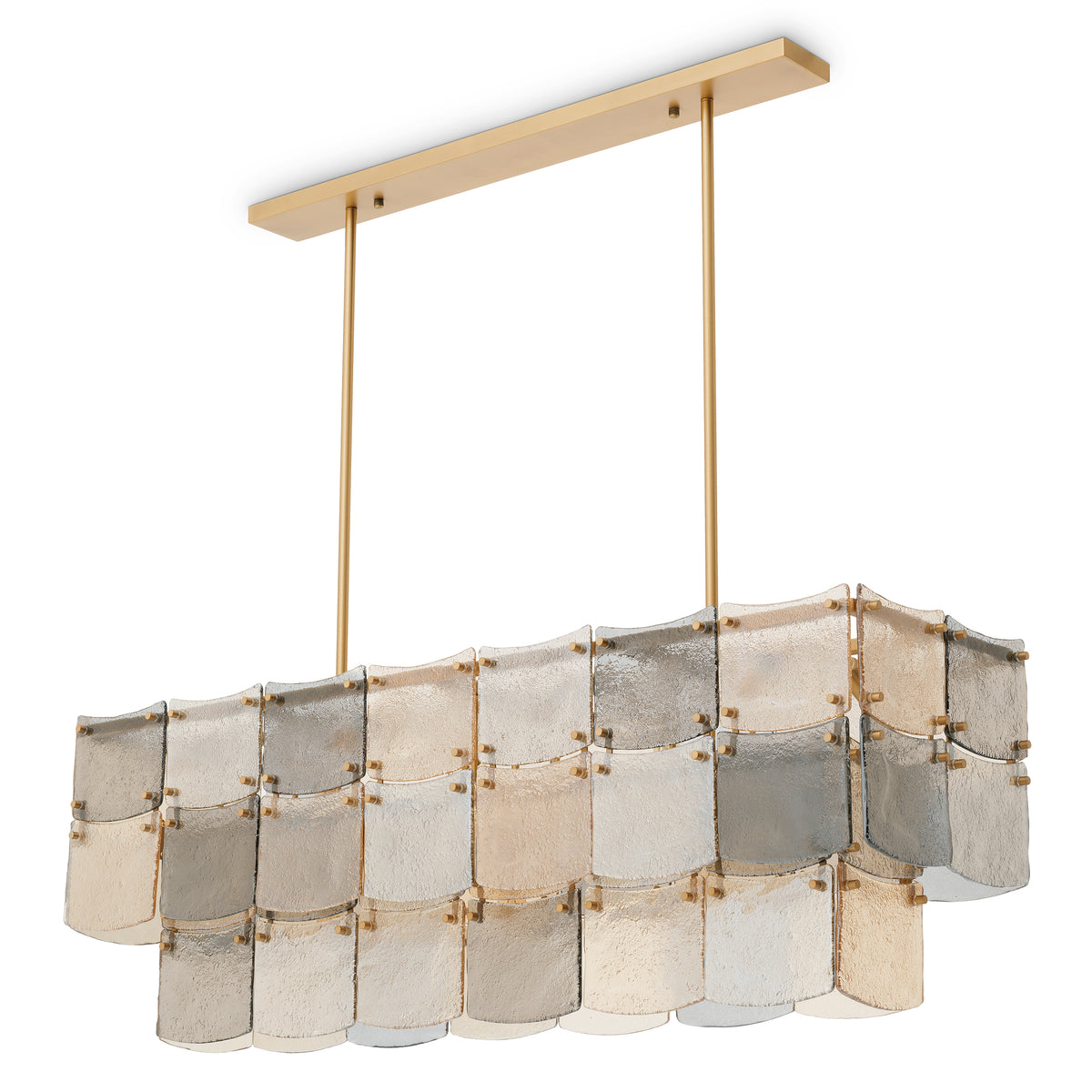 Chandelier Laurent Rectangular Antique Brass Finish Eichholtz