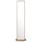 Floor Mirror Novo With Coatrack Brushed Brass Finish Eichholtz