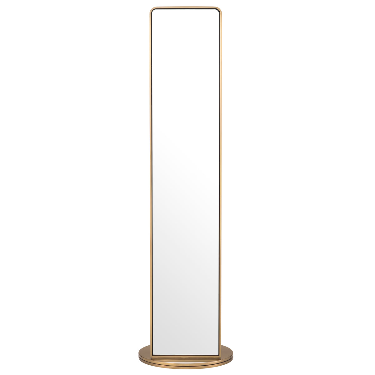 Floor Mirror Novo With Coatrack Brushed Brass Finish Eichholtz