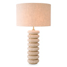 Table Lamp Baron Travertine Antique Brass Finish Incl Shade Eichholtz