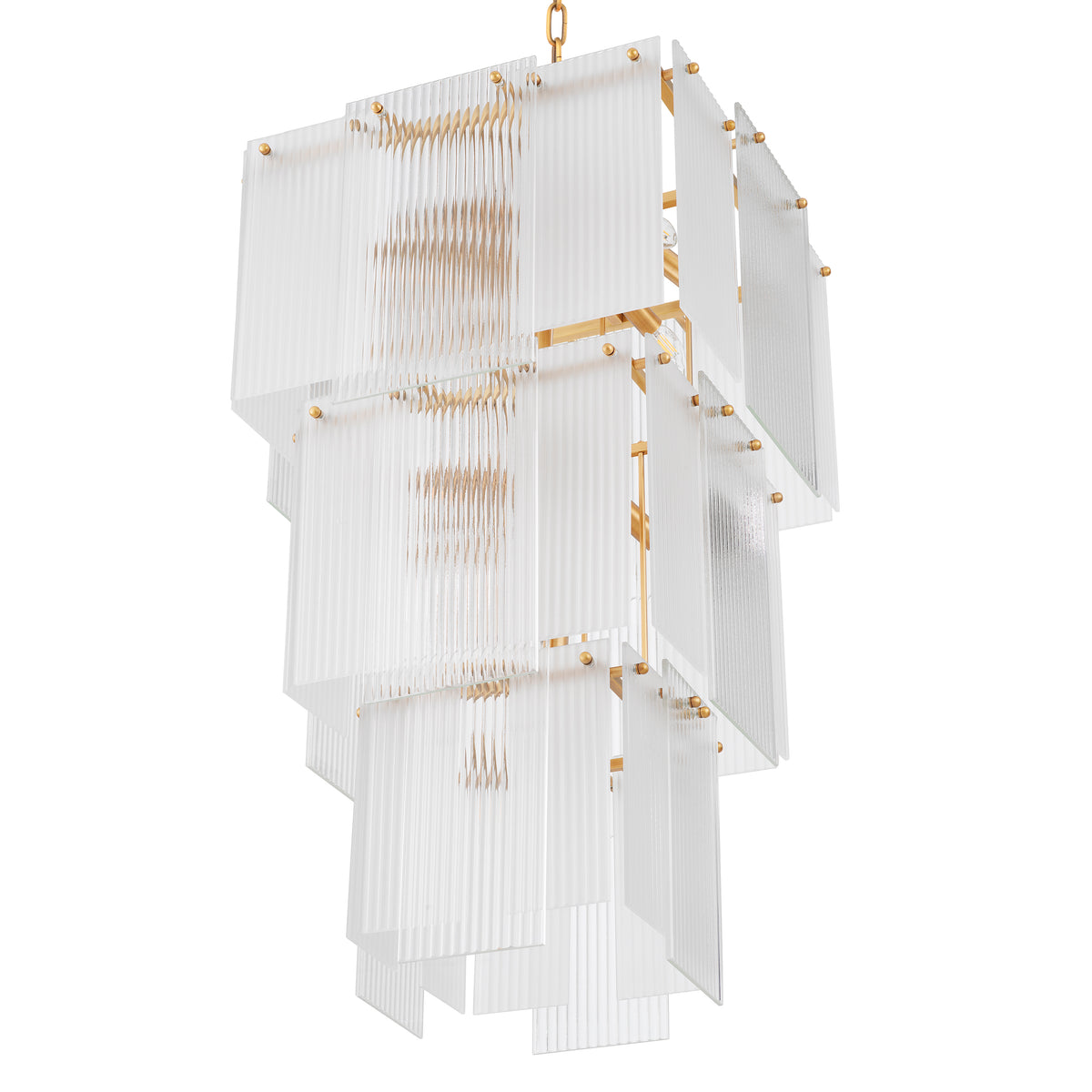 Chandelier Giardano Clear And Frosted Glass Antique Brass Finish Eichholtz