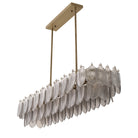 Chandelier Verbier Rectangular Light Brushed Brass Finish Eichholtz