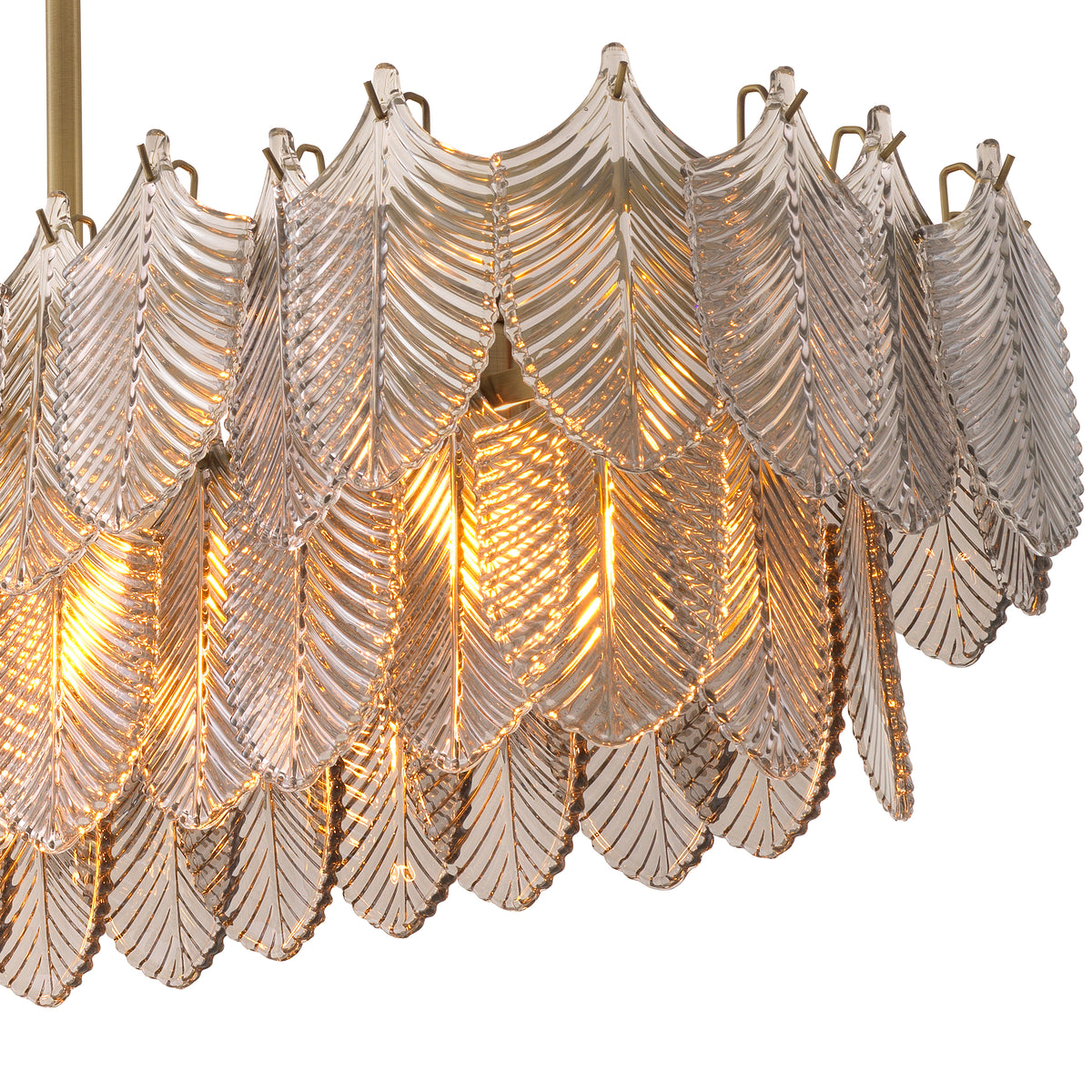 Chandelier Verbier Rectangular Light Brushed Brass Finish Eichholtz