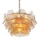 Chandelier Clarendon Antique Brass Finish Champagne Coloured Glass Eichholtz