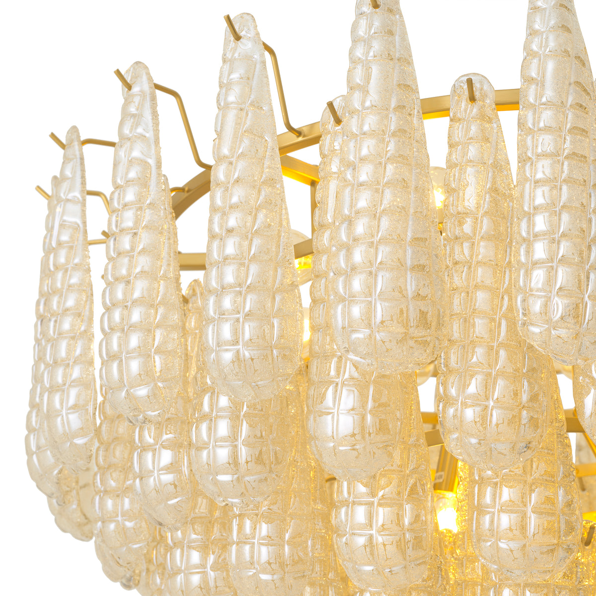 Chandelier Chaves Large Champagne Colored Glass Eichholtz