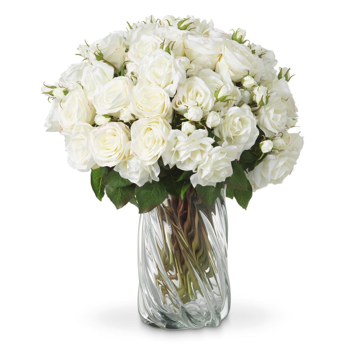 Bouquet Of Roses Two Tone White Real Touch 72 Pieces / 2 Varieties Eichholtz