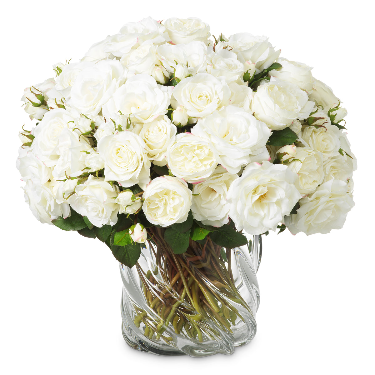 Bouquet Of Roses Three Tone White Real Touch 72 Pieces / 3 Varieties Eichholtz