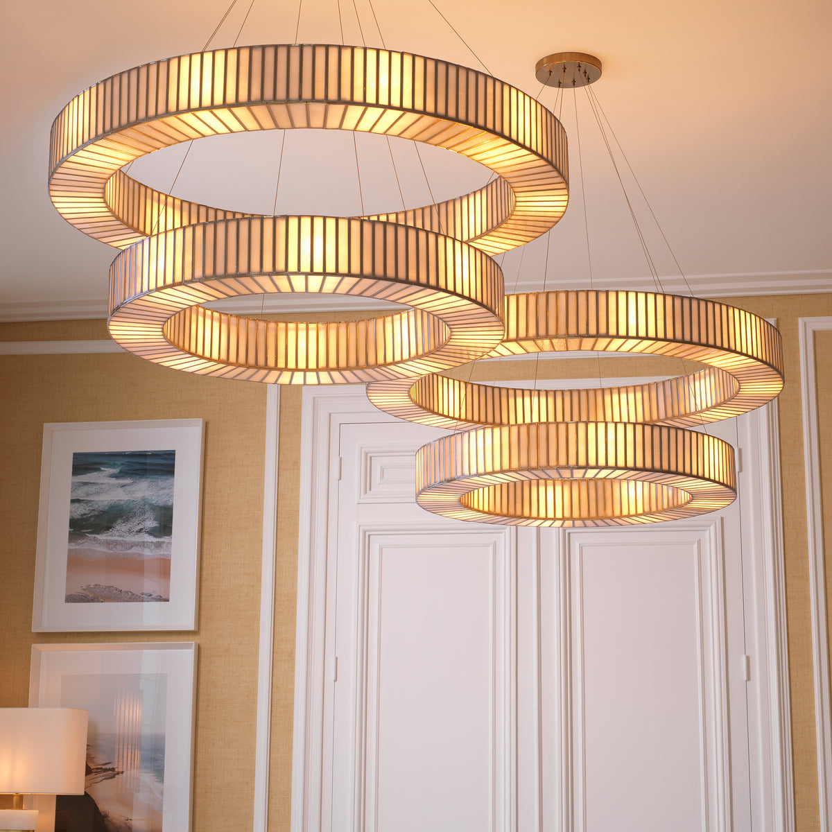 Chandelier Monari Antique Brass Finish Eichholtz