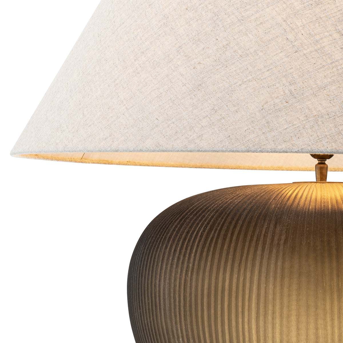 Table Lamp Bayly Stone Finish Incl Linen Mix Shade Eichholtz