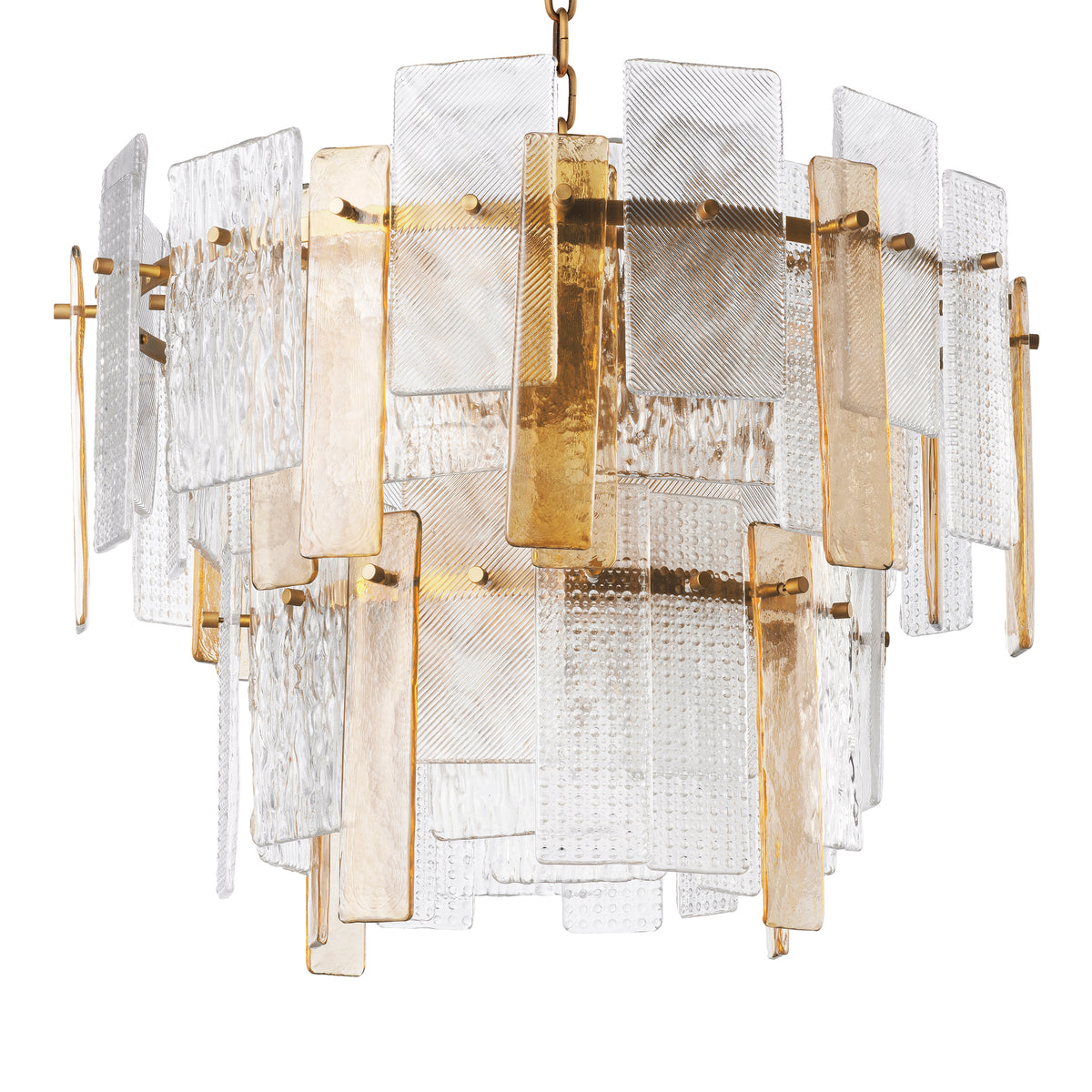 Chandelier Cassiano Structure Glass Antique Brass Finish Eichholtz