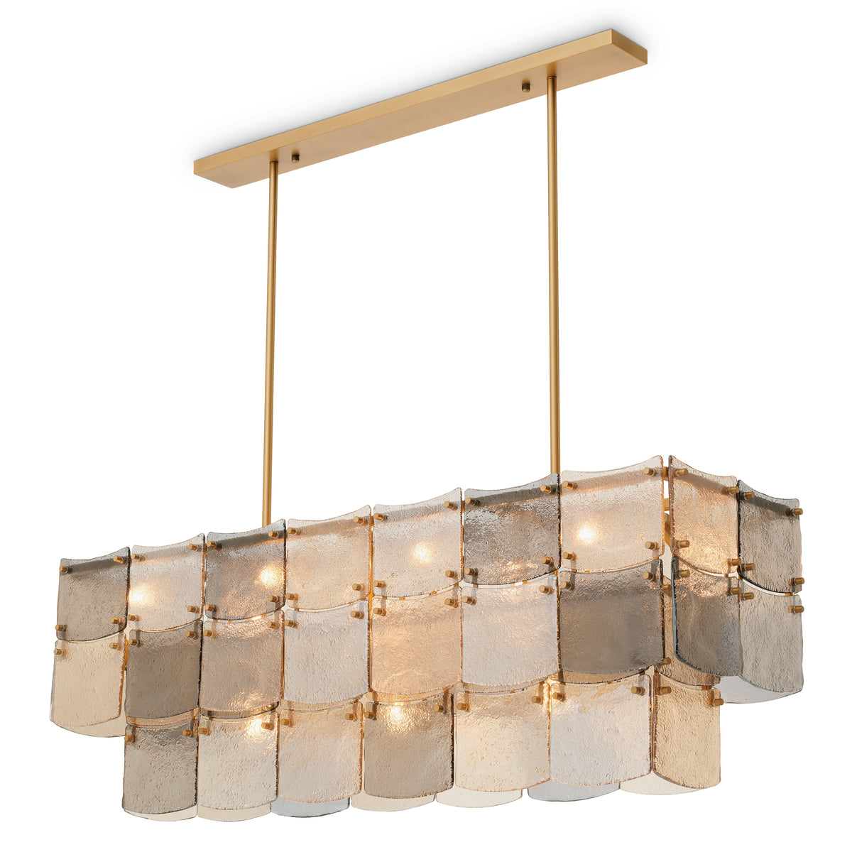 Chandelier Laurent Rectangular Antique Brass Finish Eichholtz