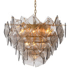 Chandelier Biltmore Antique Brass Finish Light Smoke Glass Eichholtz