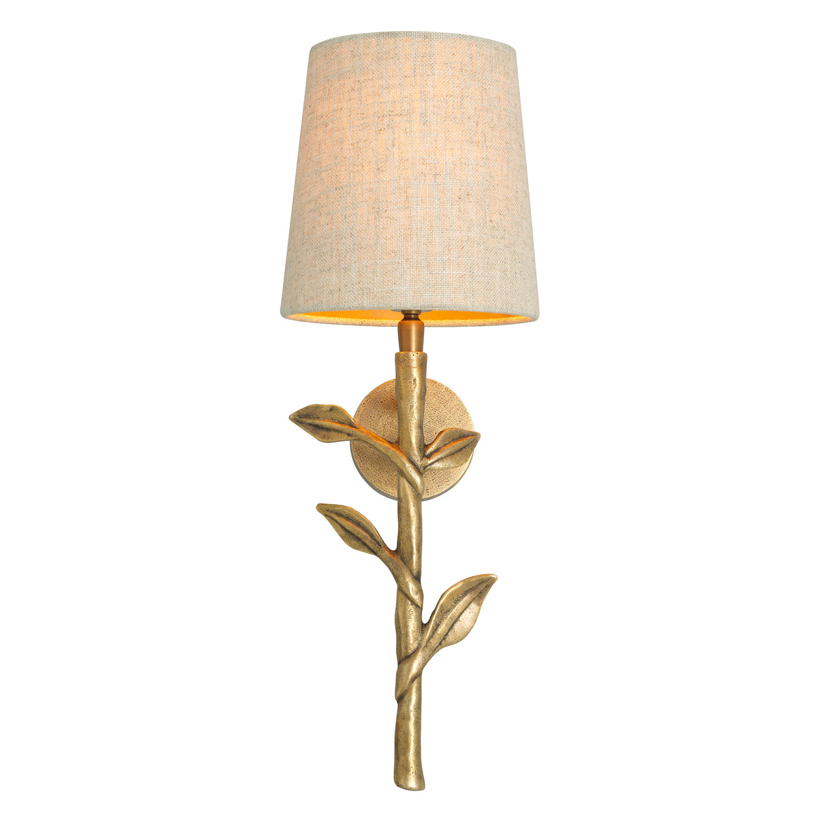 Wall Lamp Farini Vintage Brass Finish Incl Linen Mix Shade Eichholtz