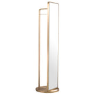 Floor Mirror Novo With Coatrack Brushed Brass Finish Eichholtz