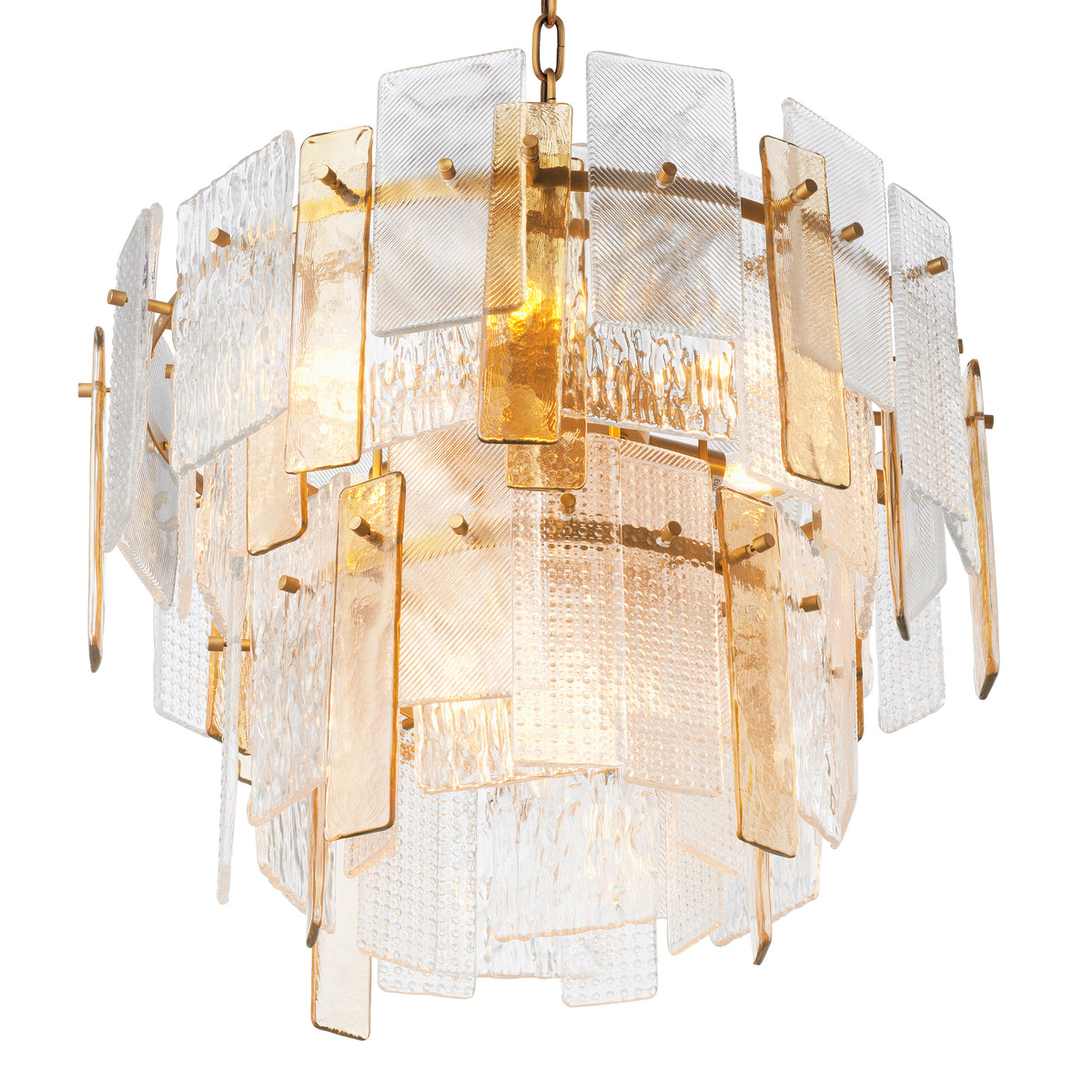 Chandelier Cassiano Structure Glass Antique Brass Finish Eichholtz