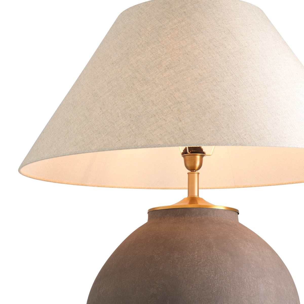 Table Lamp Moon Jar Taupe Finish Incl Shade Eichholtz