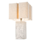 Table Lamp Division Raku Ceramic Crackled White Incl Shade Eichholtz
