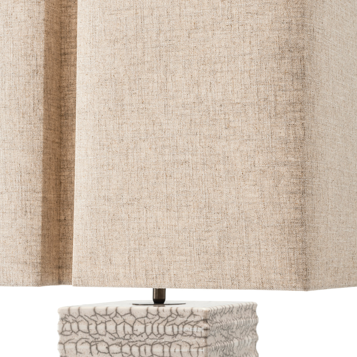 Floor Lamp Division Raku Ceramic Crackled White Incl Shade Eichholtz