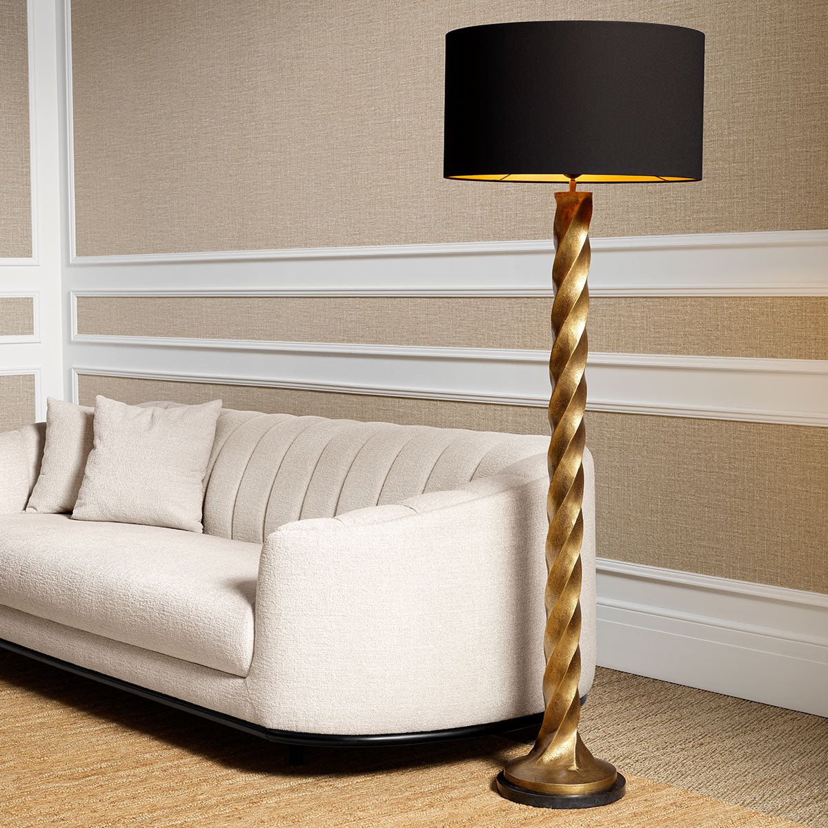 Floor Lamp Costanza Vintage Brass Finish Incl Shade Eichholtz