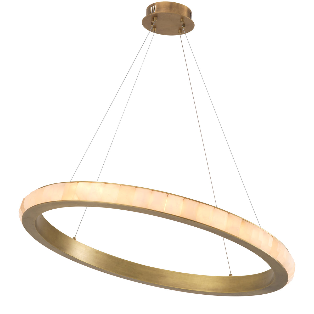 Chandelier Cabildo Antique Brass Finish Alabaster Eichholtz