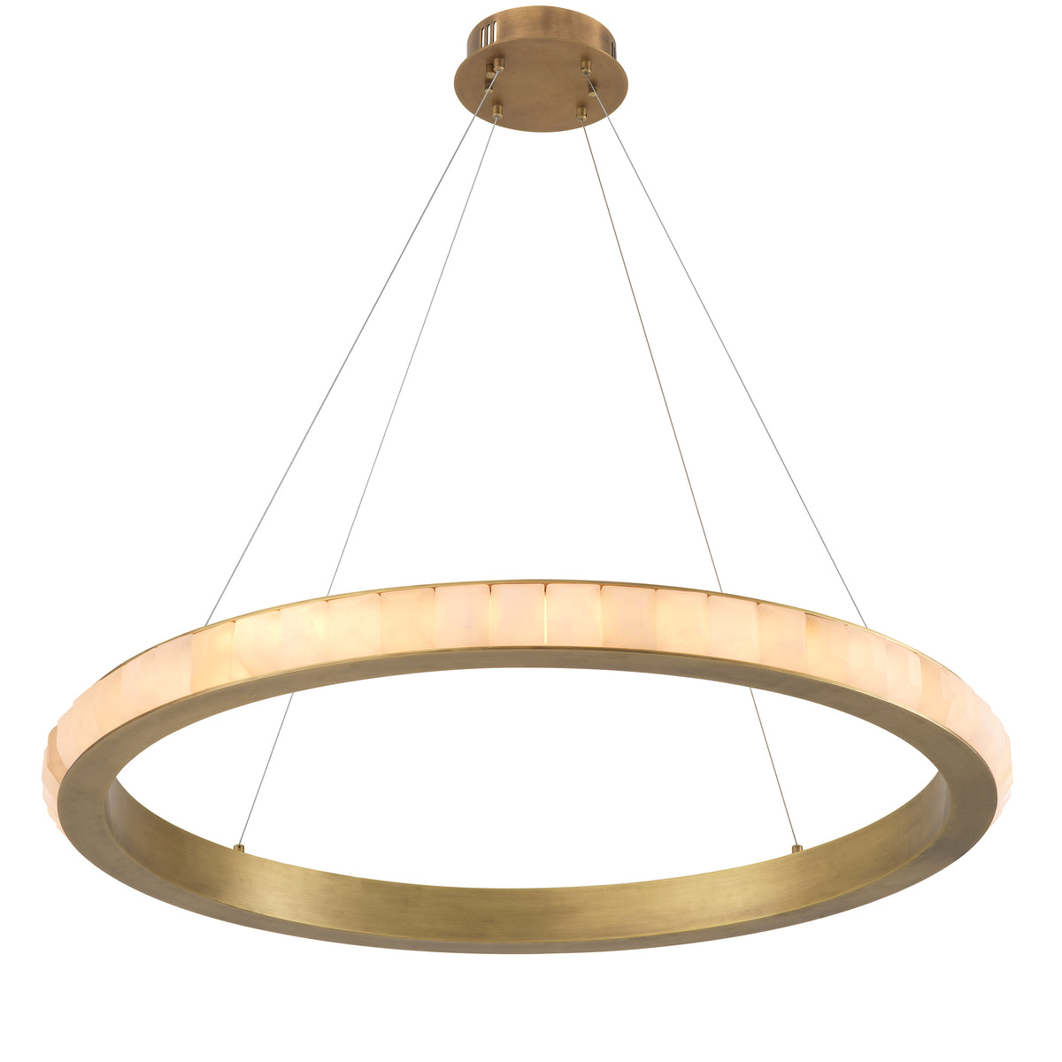 Chandelier Cabildo Antique Brass Finish Alabaster Eichholtz