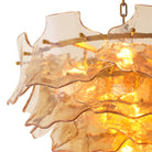 Chandelier Clarendon Antique Brass Finish Champagne Coloured Glass Eichholtz