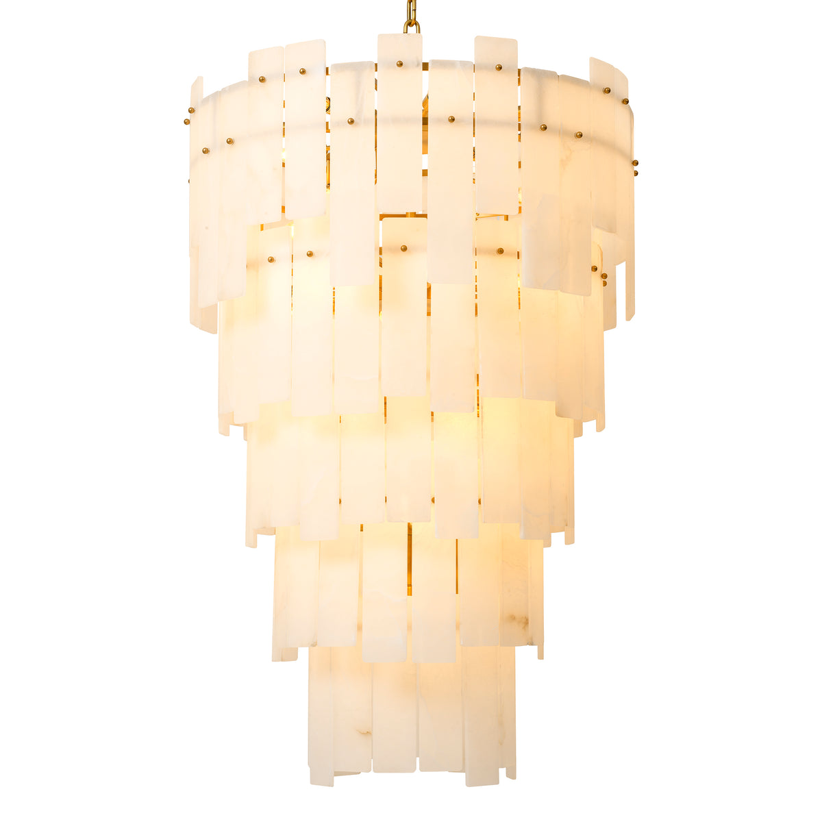 Chandelier Greyson Xl Antique Brass Finish Alabaster Eichholtz