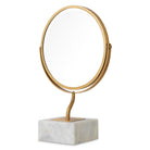 Table Mirror Jovanni Vintage Brass Finish White Marble Eichholtz