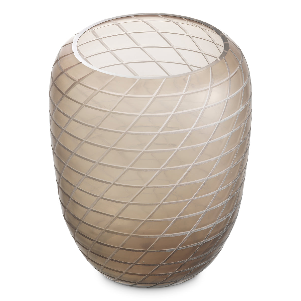 Vase Tarano Large Matte Sand Color Glass Eichholtz