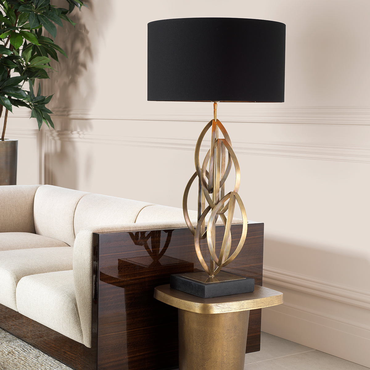 Table Lamp Bellamont Vintage Brass Finish Incl Shade Eichholtz