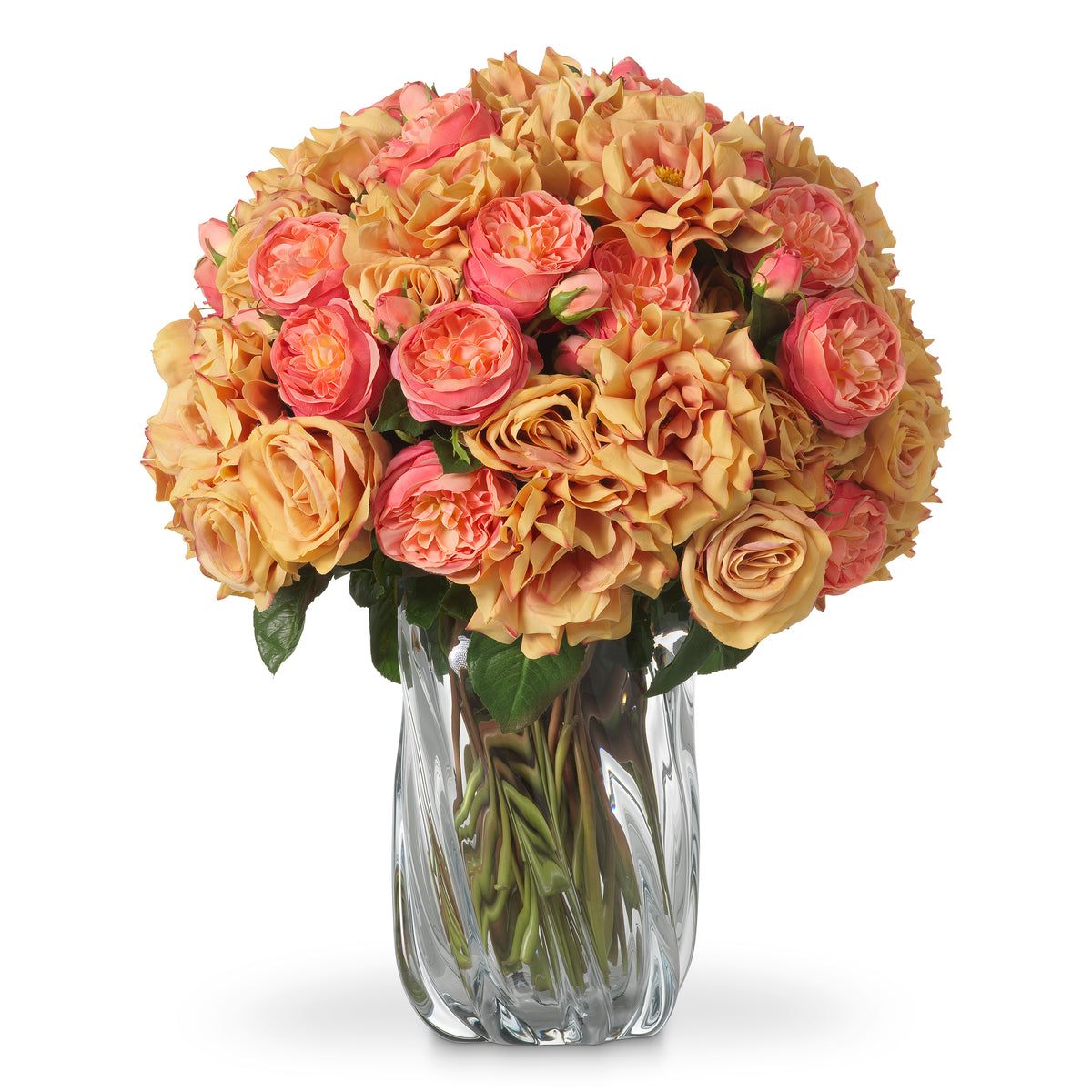 Bouquet Of Roses Real Touch Three Tone Peach 72 Pieces / 3 Varieties Eichholtz