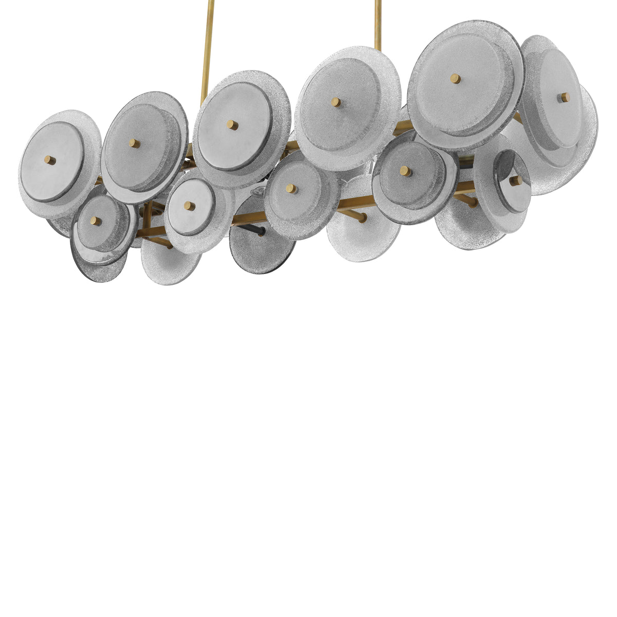Chandelier Hyde Vintage Brass Finish Handmade Glass Eichholtz