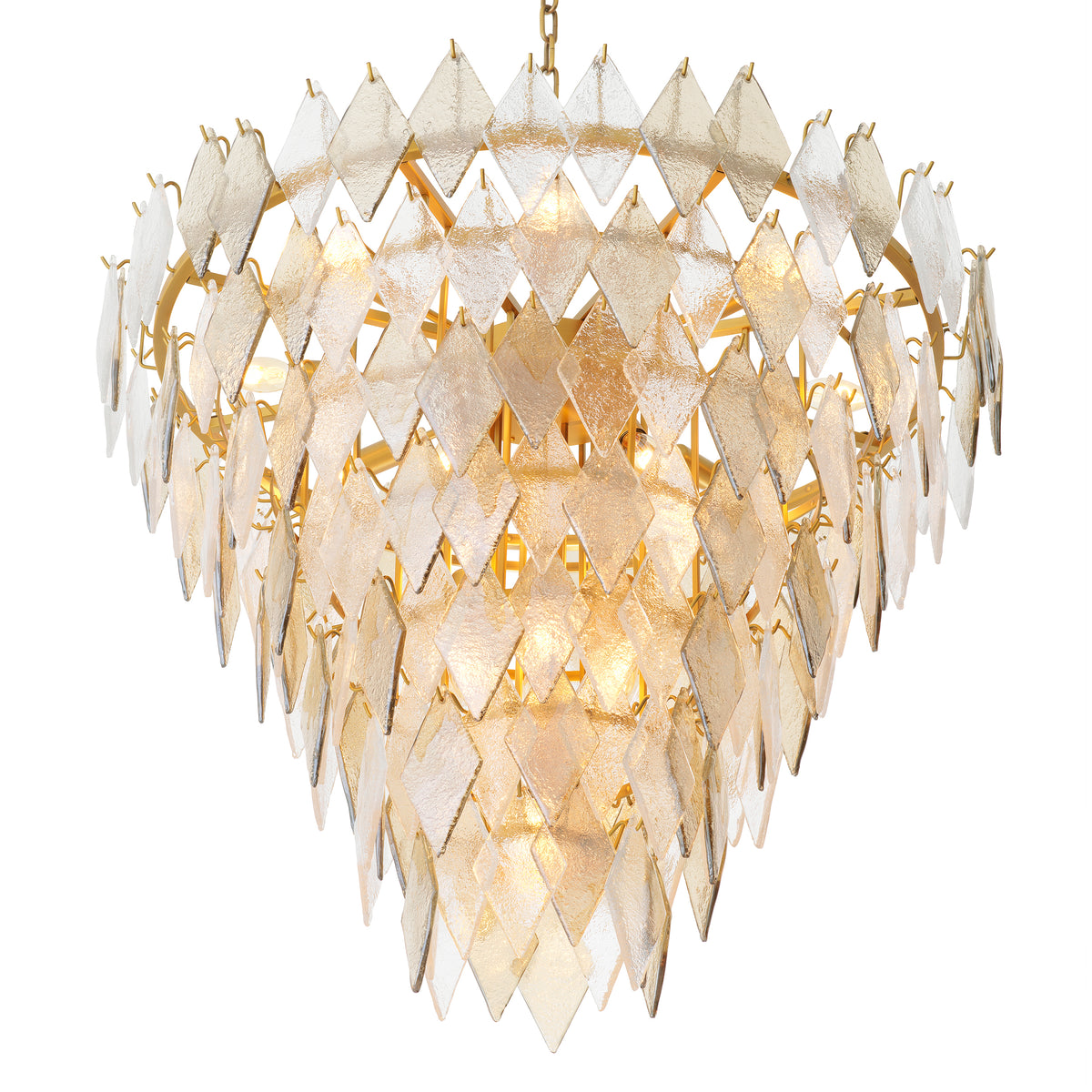 Chandelier Rhombus Large Antique Brass Finish Eichholtz