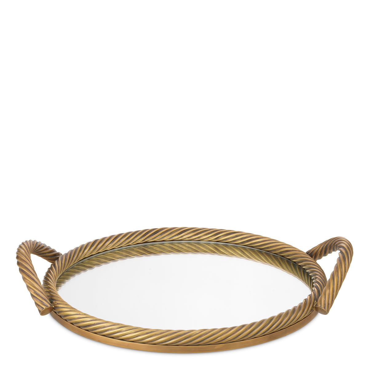Tray Salvi Round Vintage Brass Finish Eichholtz