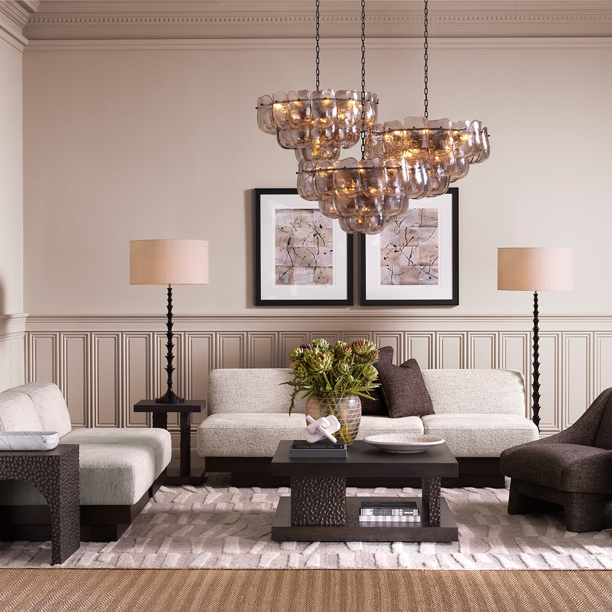 Floor Lamp Arabella Piano Black Finish Incl Shade Eichholtz