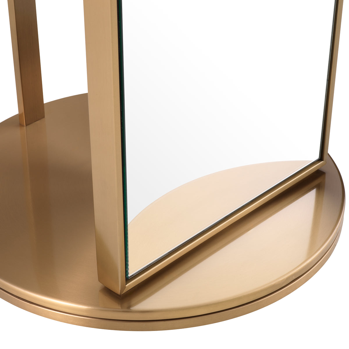 Floor Mirror Novo With Coatrack Brushed Brass Finish Eichholtz