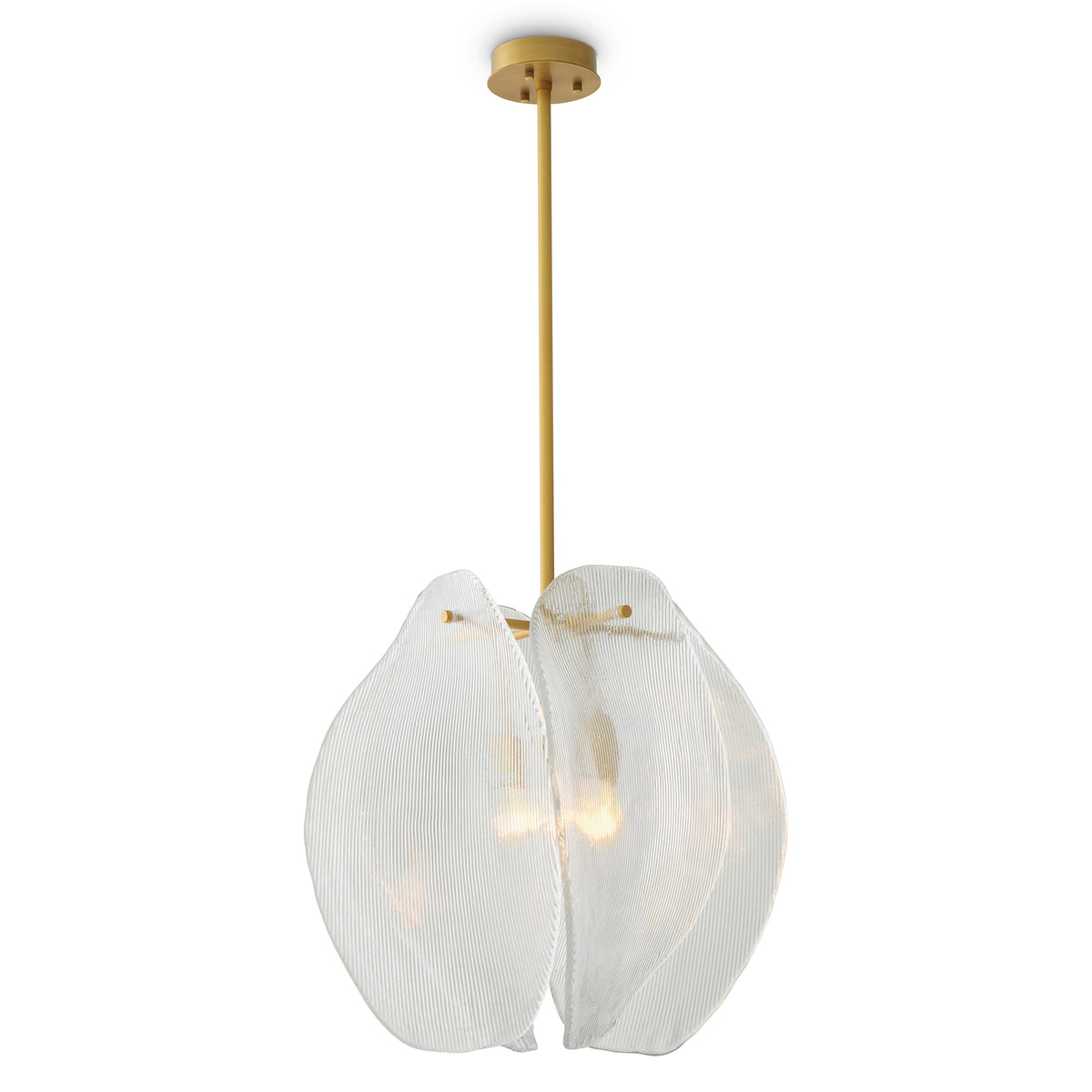 Chandelier Hibis Small Antique Brass Finish Clear Glass Eichholtz