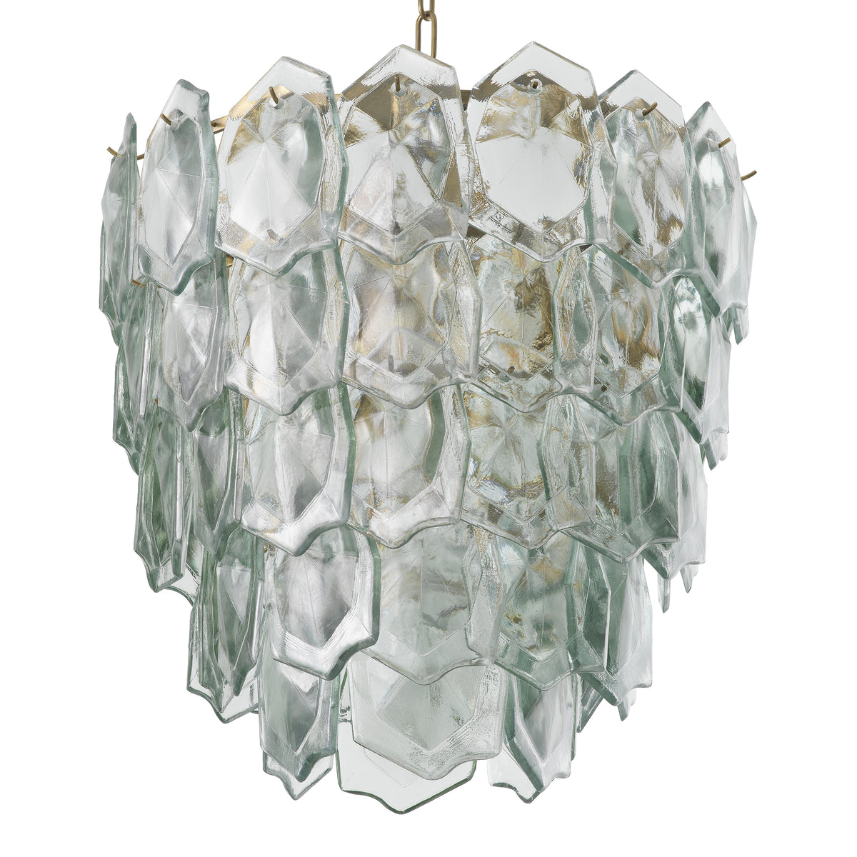 Chandelier Elias Vintage Brass Finish Clear Glass Eichholtz