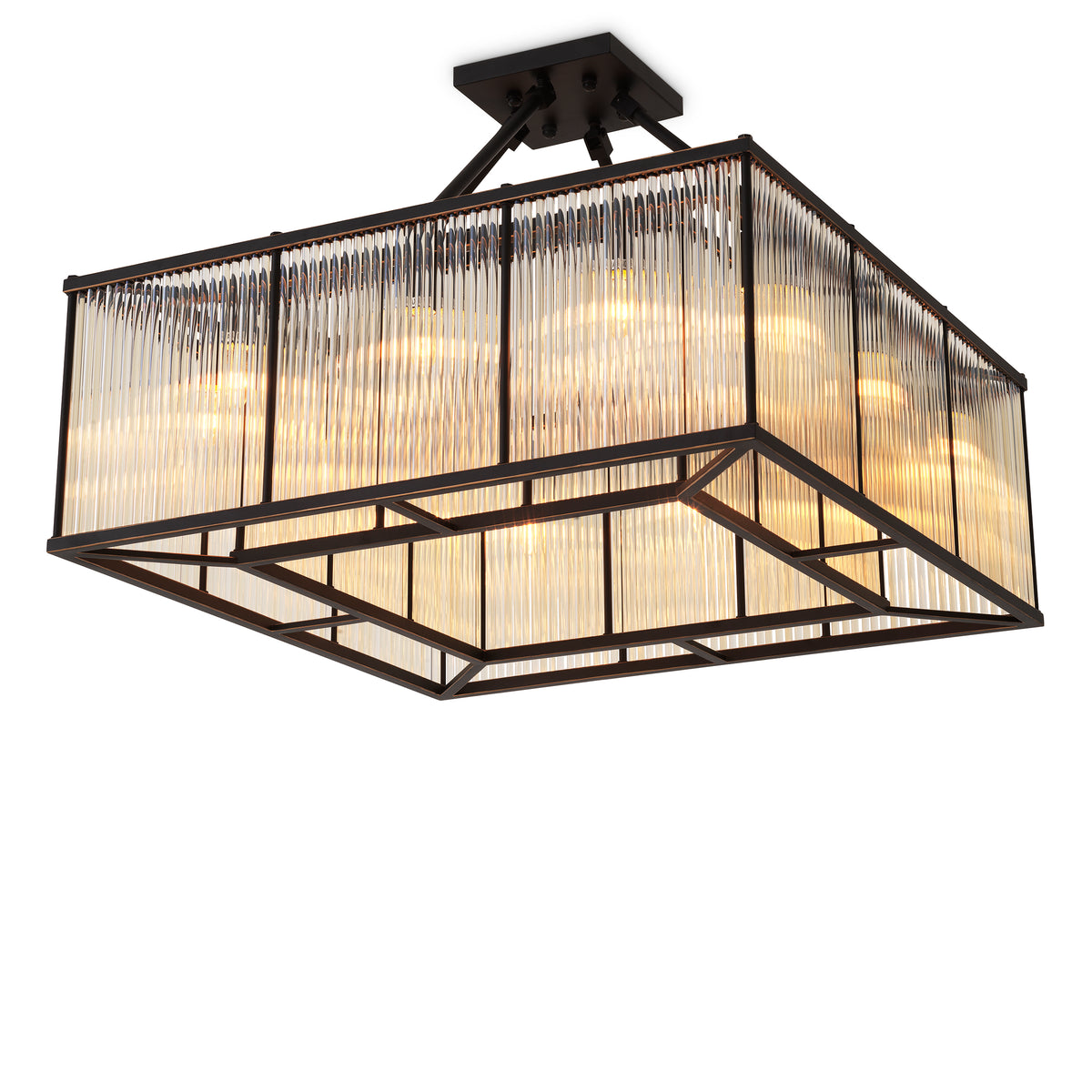 Ceiling Lamp Bernardi Square Bronze Highlight Finish Eichholtz