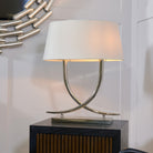 Arianna Polished Nickel & White Shade Table Lamp by RV Astley