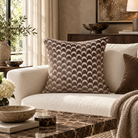 Soli Cut Velvet Crescent Cushion - Chocolate Malini