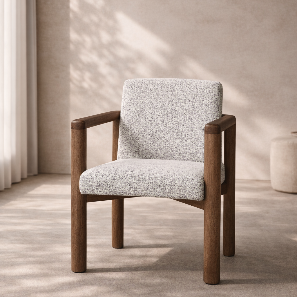 Clover Walnut & Cream Dining Chair by Tommy Franks