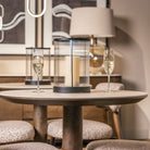 Ritz Brown Oak Veneer & Ceramic Top Bistro Table - 75cm by Richmond Interiors