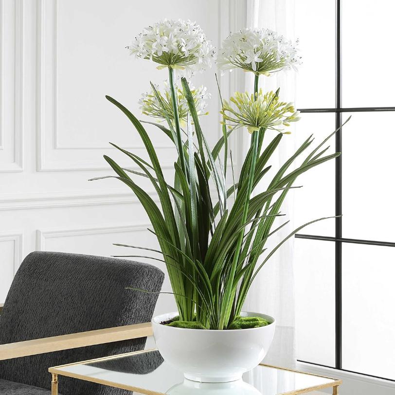 Purity Agapanthus Centerpiece by Uttermost